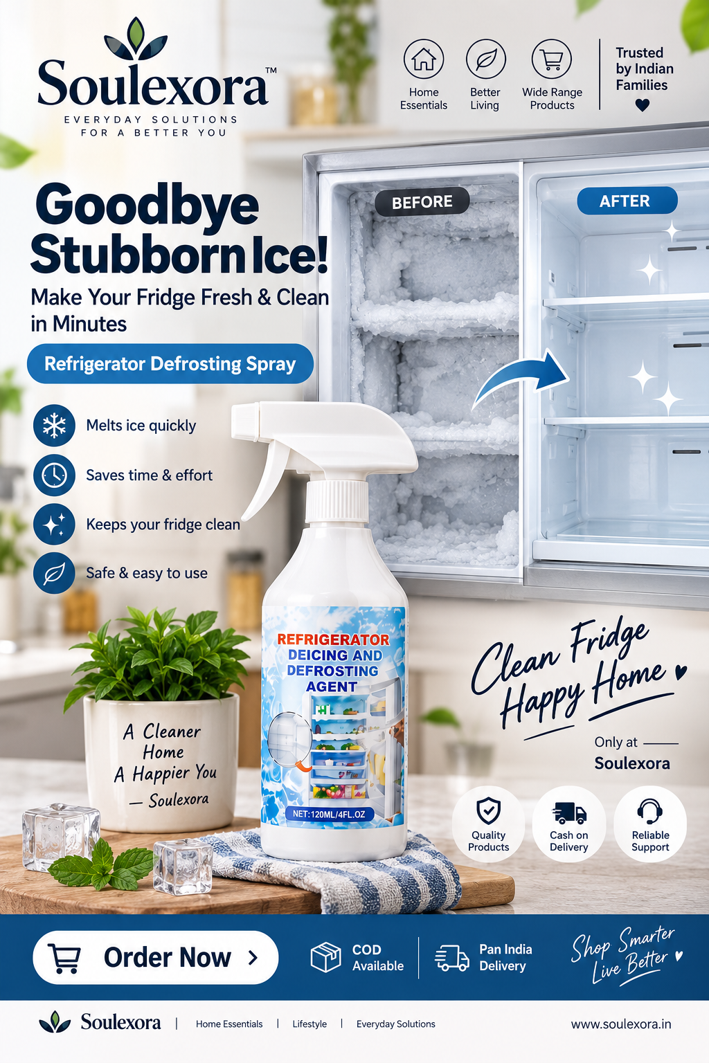 Defrosting Spray for Fridge Freezer (Pack of 2)