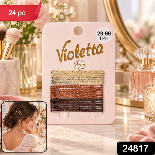 Metal Hair Pins With Secure Grip And Rounded Tips For Hair Updos (24 Pc 5.8cm)