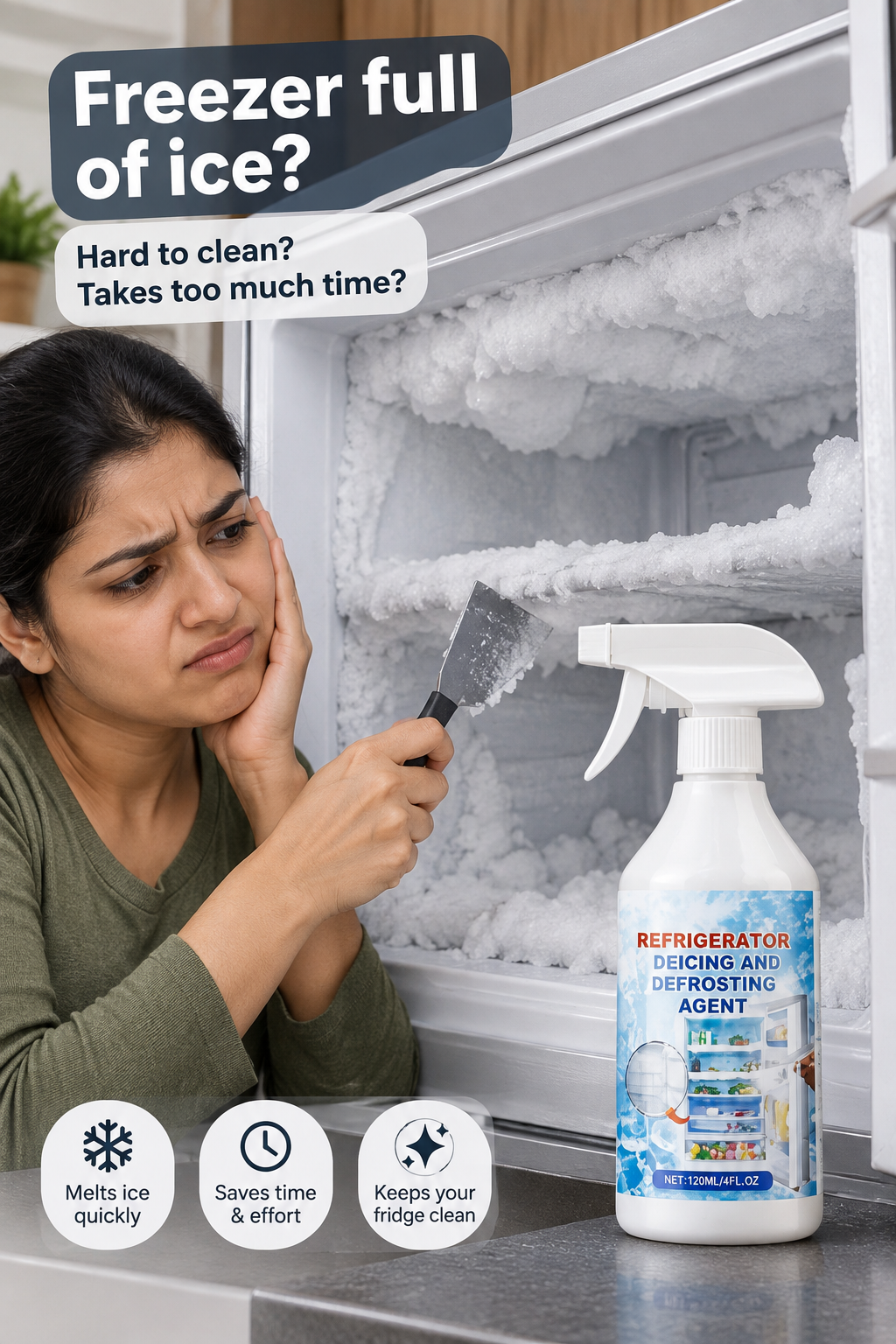 Defrosting Spray for Fridge Freezer (Pack of 2)