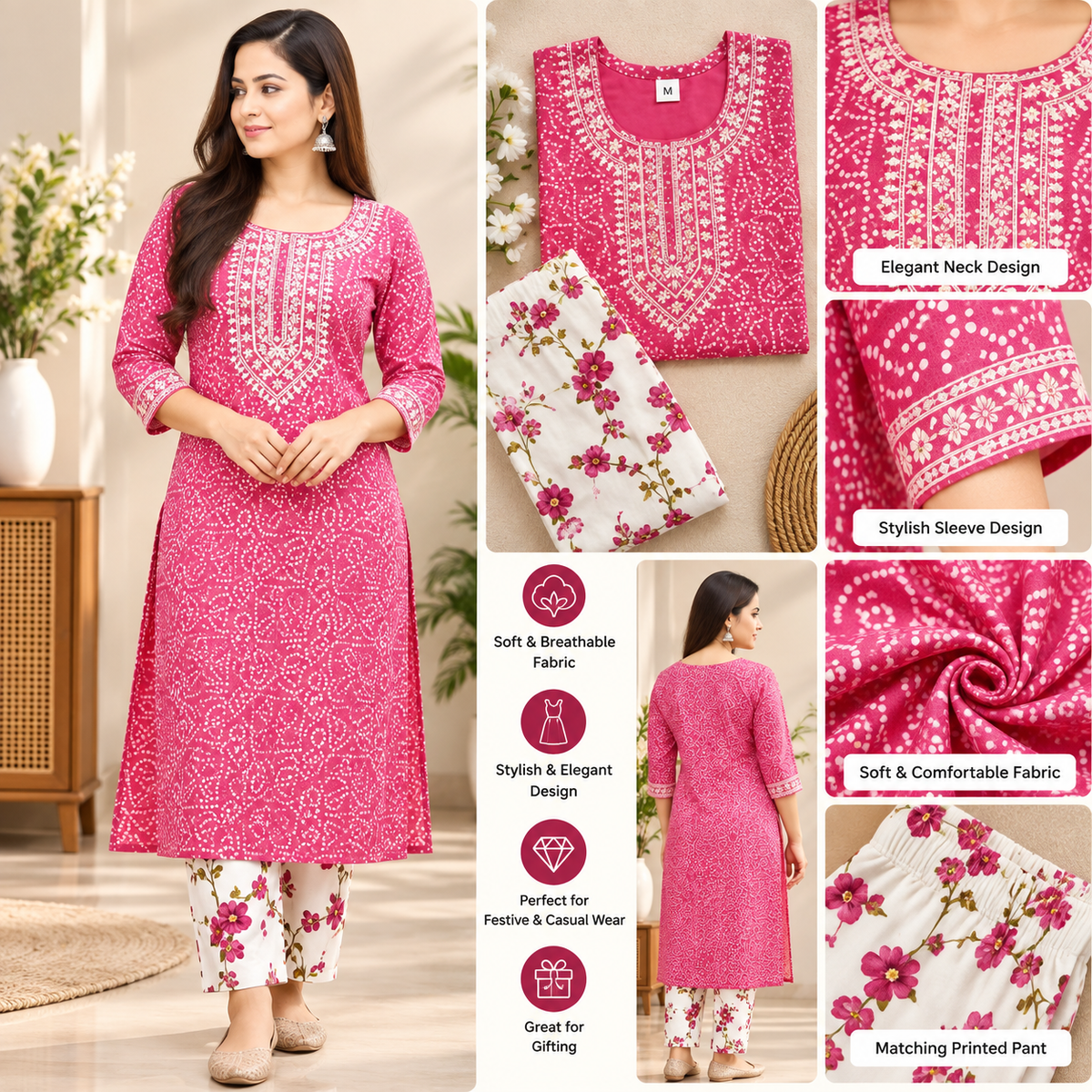 Women trending kurti set and best quality