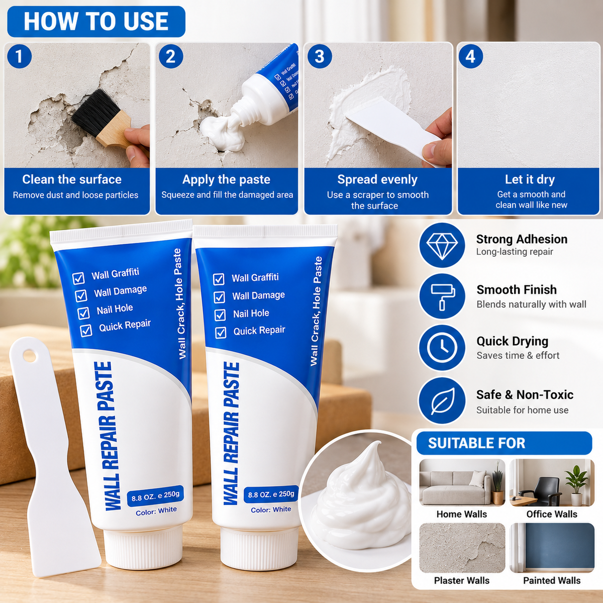 Wall Repair Paste BUY 1 GET 1 FREE