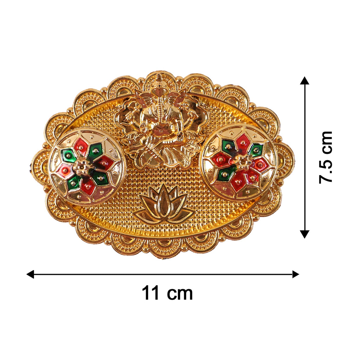 Ganesh Kumkum Holder  Elegant Meenakari Pooja Accessory