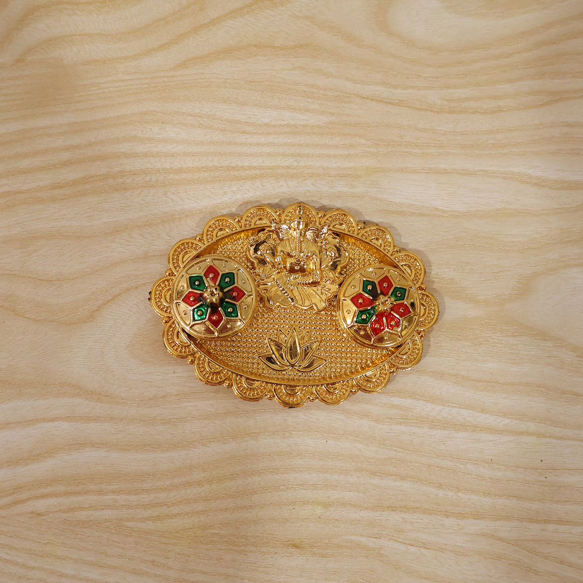 Ganesh Kumkum Holder  Elegant Meenakari Pooja Accessory