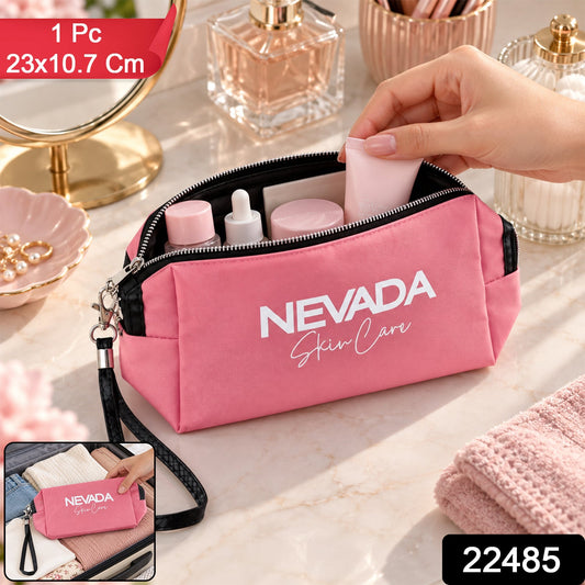 Cosmetic Pouch With Zipper Closure And Detachable Wrist Strap (1 Pc 23x10.7 Cm)