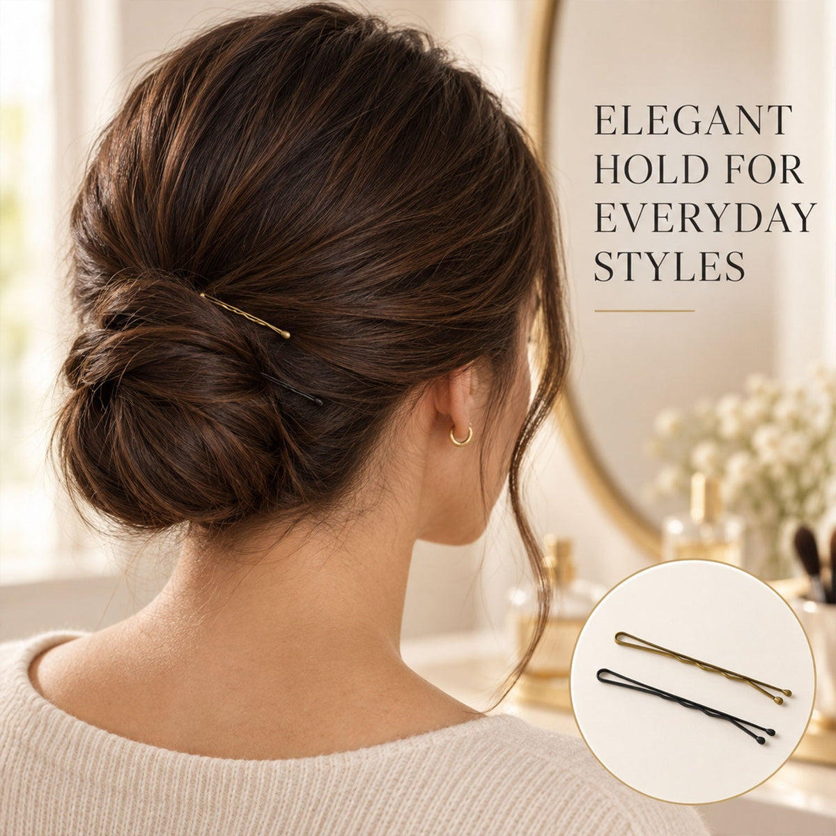 Metal Hair Pins With Flexible Grip And Rounded Tips (18 Pc)