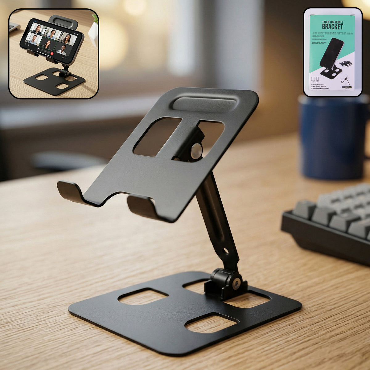 Adjustable Metal Table Top Mobile Stand (1 Pc)