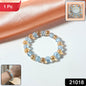 Elegant Dual-tone Crystal Beaded Stretch Bracelet (1 Pc)